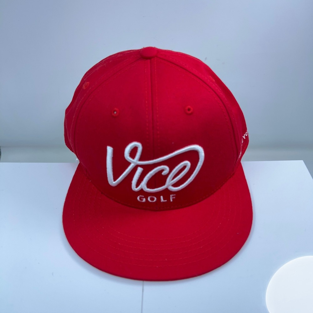 Vice Golf Mens OSFM Red Embroidered Logo Snapback Hat